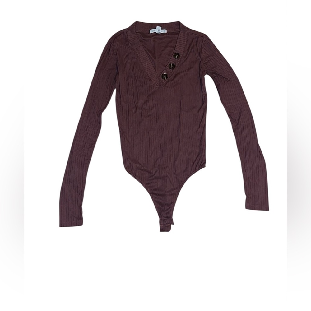 Burgundy Long Sleeve Bodysuit
